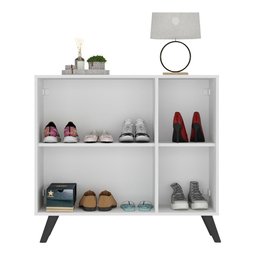 Sapateira Retrô 3 Portas Nina Multimóveis MP6018 Branca/Preta - 5