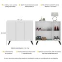 Ver imagem 3 de Sapateira Retrô 3 Portas Nina Multimóveis MP6018 Branca/Preta