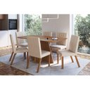 Ver imagem 4 de Conjunto 6 Cadeiras Estofadas Jantar Gaia Canela Boucle Creme