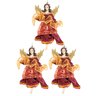 Kit 3 Anjos Pendente Resina Natal Vinho com Dourado 15cm - Master Christmas - 1