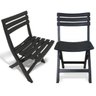 Kit 2 Cadeiras de Plástico Dobrável Bistrô Preta com Encosto - 1