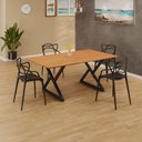 Ver imagem 2 de Sala de Jantar Mesa 160x90 4 Cadeiras Allegra Estilo Moderno