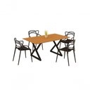 Ver imagem 1 de Sala de Jantar Mesa 160x90 4 Cadeiras Allegra Estilo Moderno