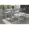 Sala de Jantar Completa Elba C/ Tampo Vidro 140cm + 4 Cadeiras Nápoles Cromado/branco - Kappesberg - 1