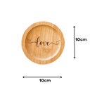 Ver imagem 5 de Porta Copos de Bambu Redondo Love Kit 4 Peças - Love
