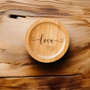 Ver imagem 4 de Porta Copos de Bambu Redondo Love Kit 4 Peças - Love