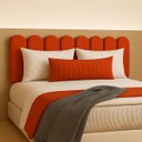 Ver imagem 1 de Cabeceira Queen Size Design Nuvem 45x20cm 8 Placas em Suede:terracota