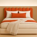 Ver imagem 5 de Cabeceira Queen Size Design Nuvem 45x20cm 8 Placas em Suede:terracota