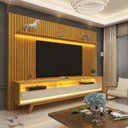 Ver imagem 1 de Painel e Rack Ripado com LED Nobre Clean 230 Naturale Off White - Gelius