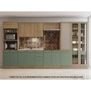 Ver imagem 2 de Armário de Cozinha Modulada Completa Reta 8 Peças 4,00m Botanic Kappesberg - Nogueira/verde Oliva