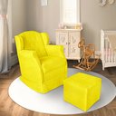 Ver imagem 1 de Poltrona Amamentação Balanço Bege + Puff:amarelo