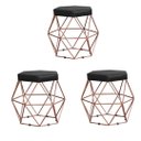 Ver imagem 1 de Kit 3 Puffs Decorativos Aramado Vanessa-Corino Preto