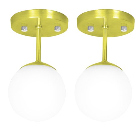 Kit 2 Lustre Plafon Orby Dourado 23x14 cm