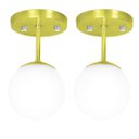 Ver imagem 1 de Kit 2 Lustre Plafon Orby Dourado 23x14 cm