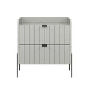 Ver imagem 5 de Kit 2 Mesas de Cabeceira Venus 60cm com Base Preta:offwhite