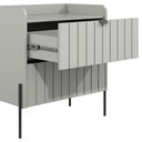 Ver imagem 6 de Kit 2 Mesas de Cabeceira Venus 60cm com Base Preta:offwhite