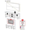 Ver imagem 6 de Rack Com Painel Tv 65" Retrô Flórida Up Mp142 Branco/natural