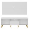 Rack Com Painel Tv 65" Retrô Flórida Up Mp142 Branco/natural - 2