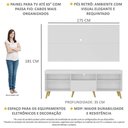 Ver imagem 4 de Rack Com Painel Tv 65" Retrô Flórida Up Mp142 Branco/natural