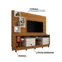 Ver imagem 3 de Rack com Painel Heitor c/Rodízios - Off White/Natural