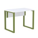 Ver imagem 1 de Mesa Escritório P25 Tub Pandin 90 Cm (larg) Tampo Mdp Branco Pé Aço Tubular Verde Mirô