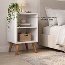 Ver imagem 3 de Mesa de Cabeceira Retrô 30cm Pés Palito MDF 15mm Branco Mesa de Cabeceira Já Montada