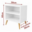 Ver imagem 4 de Mesa de Cabeceira Retrô 30cm Pés Palito MDF 15mm Branco Mesa de Cabeceira Já Montada
