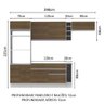 Armário de Cozinha Completa 290cm Rustic/Branco Safira Madesa 04 - 6