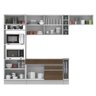 Armário de Cozinha Completa 290cm Rustic/Branco Safira Madesa 04 - 7