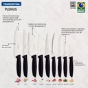 Ver imagem 2 de Jogo de Facas Plenus em Aço Inox e Cabos de Polipropileno Preto 9 Peças- Tramontina