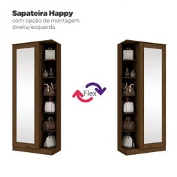 Sapateira 1 Porta com Espelho Happy Espresso Móveis - 5