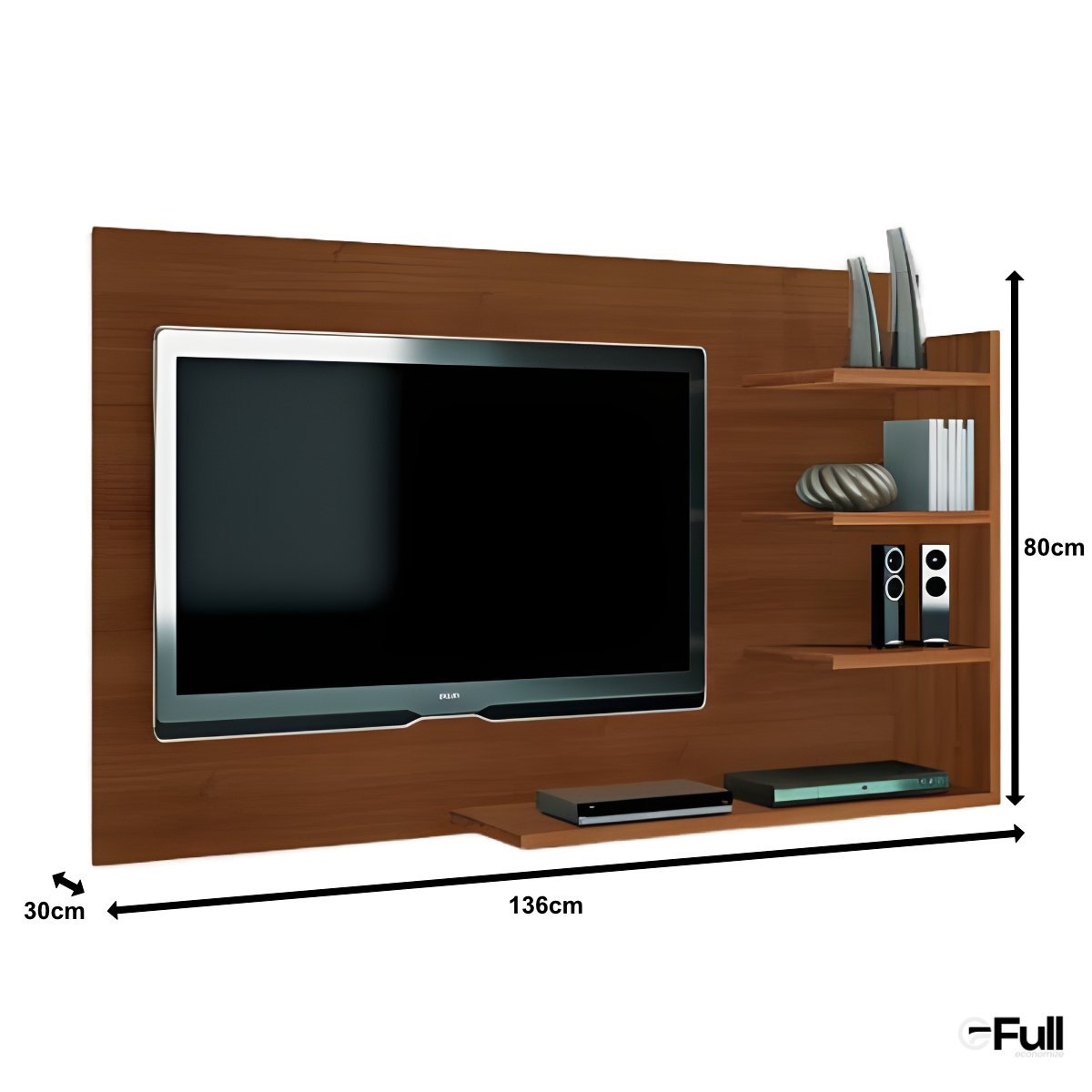 Painel de Parede para Tv 4 Prateleiras - Café - 2