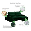 Ver imagem 5 de Sofa 2 Lugares Retrátil Reclinavel 200cm Veludo Verde Andreza