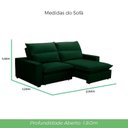 Ver imagem 3 de Sofa 2 Lugares Retrátil Reclinavel 200cm Veludo Verde Andreza