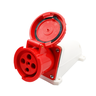 Tomada Industrial Sobrepor, Plástico, 63a 380-415v, 3p+t, 6h, Ip67, Cor Vermelho, (pcte 1un) - 1