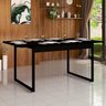 Mesa de Jantar para 6 Lugares 120x80 para Cozinha Sala de Jantar com Pés de Ferro:preto - 1
