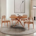 Ver imagem 1 de Conjunto Sala de Jantar Mesa Hope Tampo 120cm Redondo Laminado e 4 Cadeiras Hope Soft Marrom/Atacama