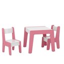 Ver imagem 2 de Conjunto de Mesa com 2 Cadeiras Goiania Branco/rosa