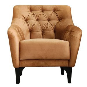 Poltrona Decorativa Shaula Pés em Madeira Terracota - Larbelle Móveis