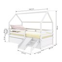 Ver imagem 3 de Cama Casinha Slim Rb com Kit Escada/escorregador 02 Gavetas e Grade de Proteção Branco Housin