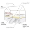 Ver imagem 4 de Cama Casinha Slim Rb com Kit Escada/escorregador 02 Gavetas e Grade de Proteção Branco Housin