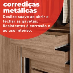 Guarda Roupa Casal com 3 Portas e 1 com 4 Espelhos 100% MDF London Yescasa - 9
