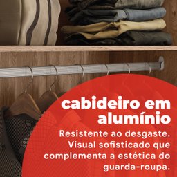 Guarda Roupa Casal com 3 Portas e 1 com 4 Espelhos 100% MDF London Yescasa - 12