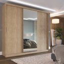 Ver imagem 1 de Guarda Roupa Casal com 3 Portas e 1 com 4 Espelhos 100% MDF London Yescasa
