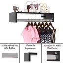 Ver imagem 5 de Cabideiro De Parede Arara De Roupas Para Loja Preto