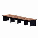 Ver imagem 2 de Mesa Estação de Trabalho 4,80 m X 1,20 m 8 Lugares Pés Painel F5 Office Cor:Nogal com Preto
