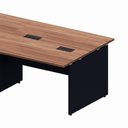 Ver imagem 4 de Mesa Estação de Trabalho 4,80 m X 1,20 m 8 Lugares Pés Painel F5 Office Cor:Nogal com Preto