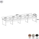 Ver imagem 3 de Mesa Estação de Trabalho 4,80 m X 1,20 m 8 Lugares Pés Painel F5 Office Cor:Nogal com Preto
