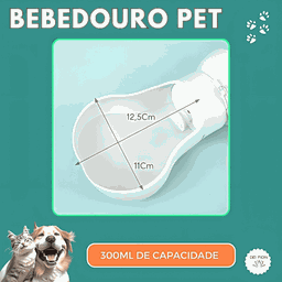 Bebedouro Pet Portátil em Silicone 300ml Hidratacao Saudavel Cachorro Gato Agua Fresca Alça Dobravel - 7
