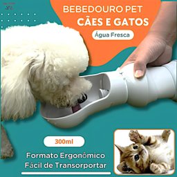 Bebedouro Pet Portátil em Silicone 300ml Hidratacao Saudavel Cachorro Gato Agua Fresca Alça Dobravel - 4